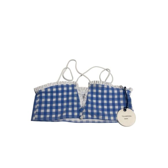 Tularosa Lakin Swim Top in Periwinkle Gingham Size Medium (11-2) - Picture 1 of 3